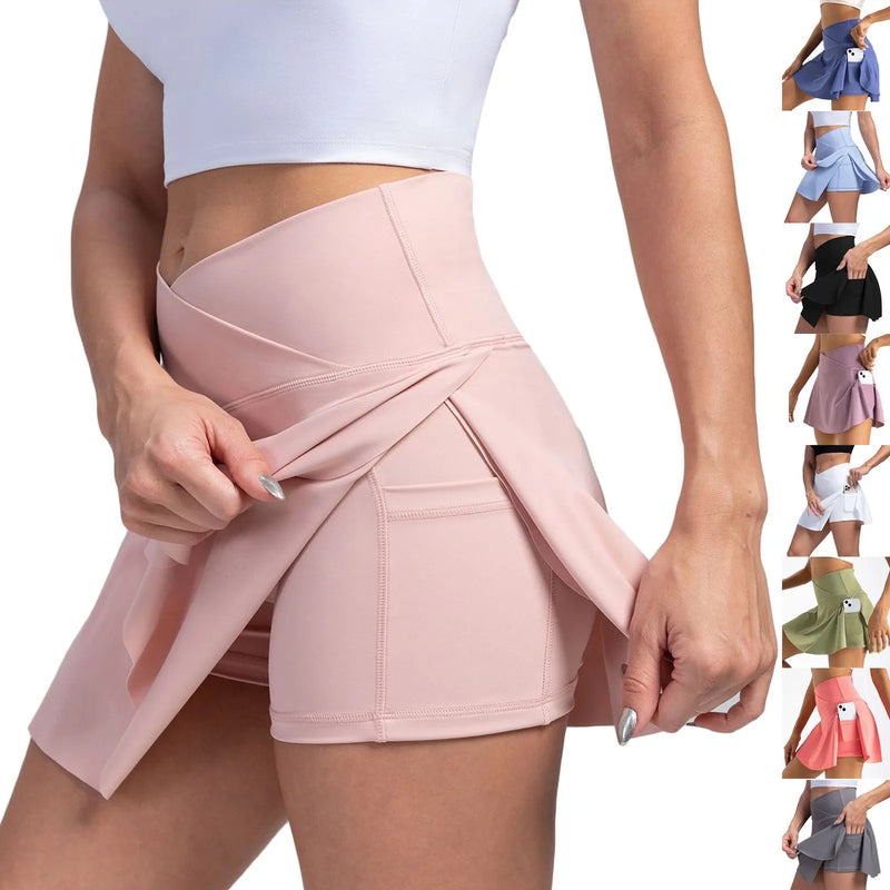 Women'S Sports Short Skirt Yoga Shorts Skirt Pants Tennis Skirt Outdoor High Waisted Yoga Skirt