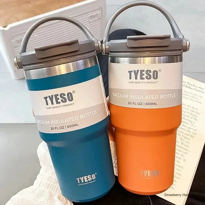 TYESO 600/750/900/1200ML Coffee Cup Sport Thermos Mug Vacuum Flask Stainless Steel Double-layer Insulated Cup Car Water Bottle