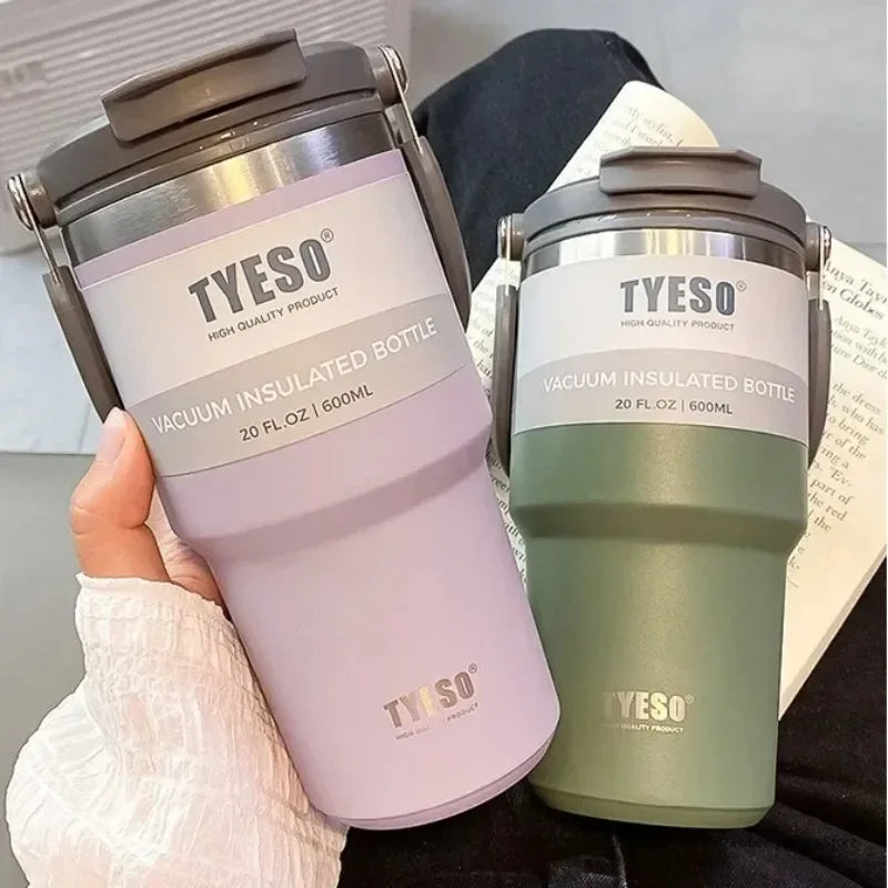 TYESO 600/750/900/1200ML Coffee Cup Sport Thermos Mug Vacuum Flask Stainless Steel Double-layer Insulated Cup Car Water Bottle