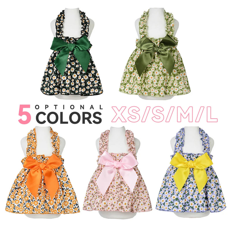 Summer Floral Dog Dress Princess Dress Pet Clothes for Small Dogs Thin Wedding Dresses Puppy Skirt for Pet Dog Cat