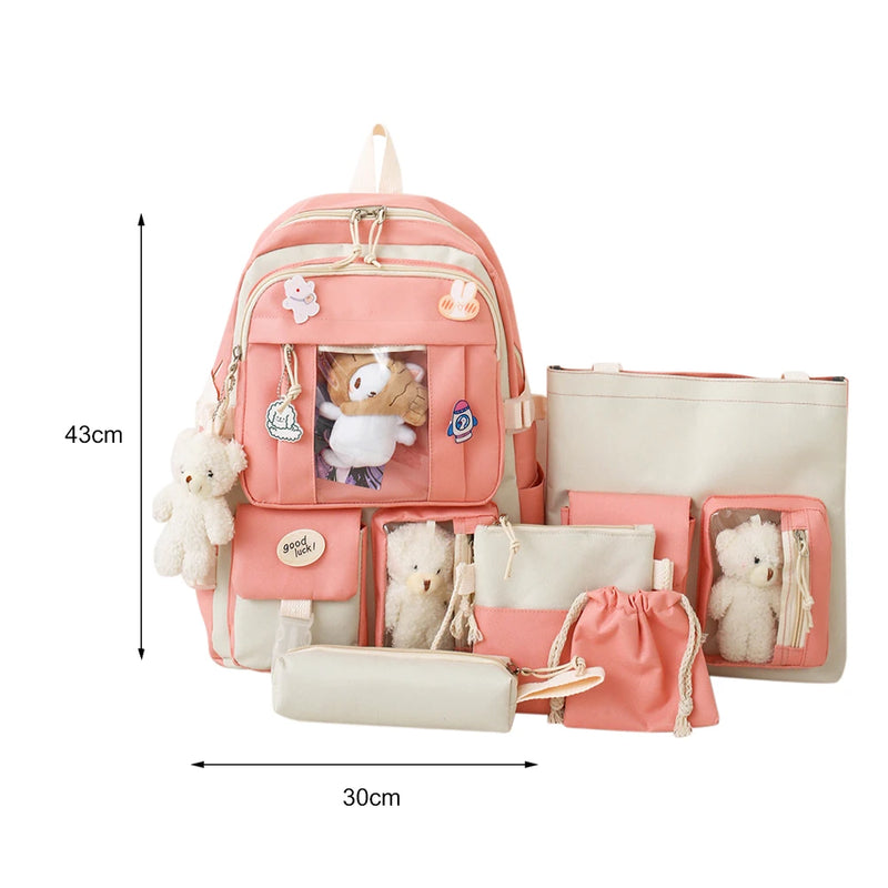 Conjunto de 5 peças de Mochilas Para Meninas Super Fofas ! Lançamento Los Mejores Morel !