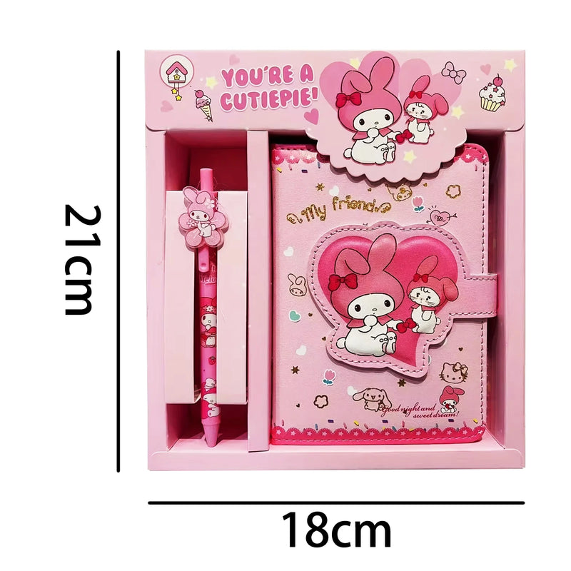 Agenda Infantil Super Graciosa com os personagens: Hello Kitty Kuromi Melody Cinnamoroll