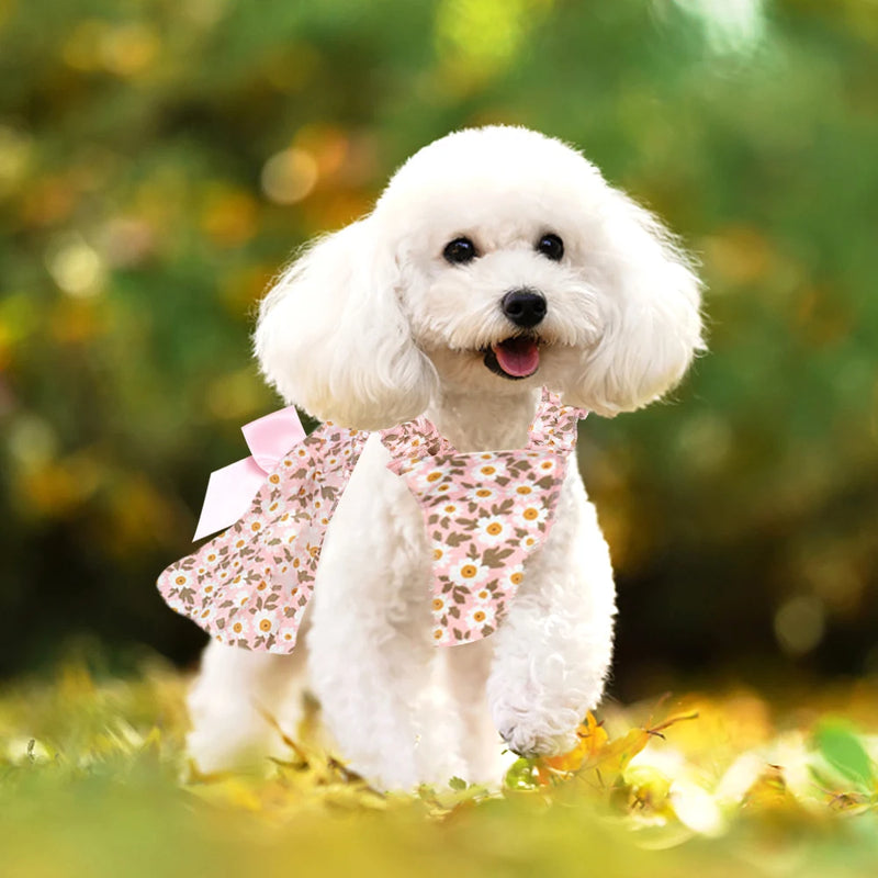 Summer Floral Dog Dress Princess Dress Pet Clothes for Small Dogs Thin Wedding Dresses Puppy Skirt for Pet Dog Cat