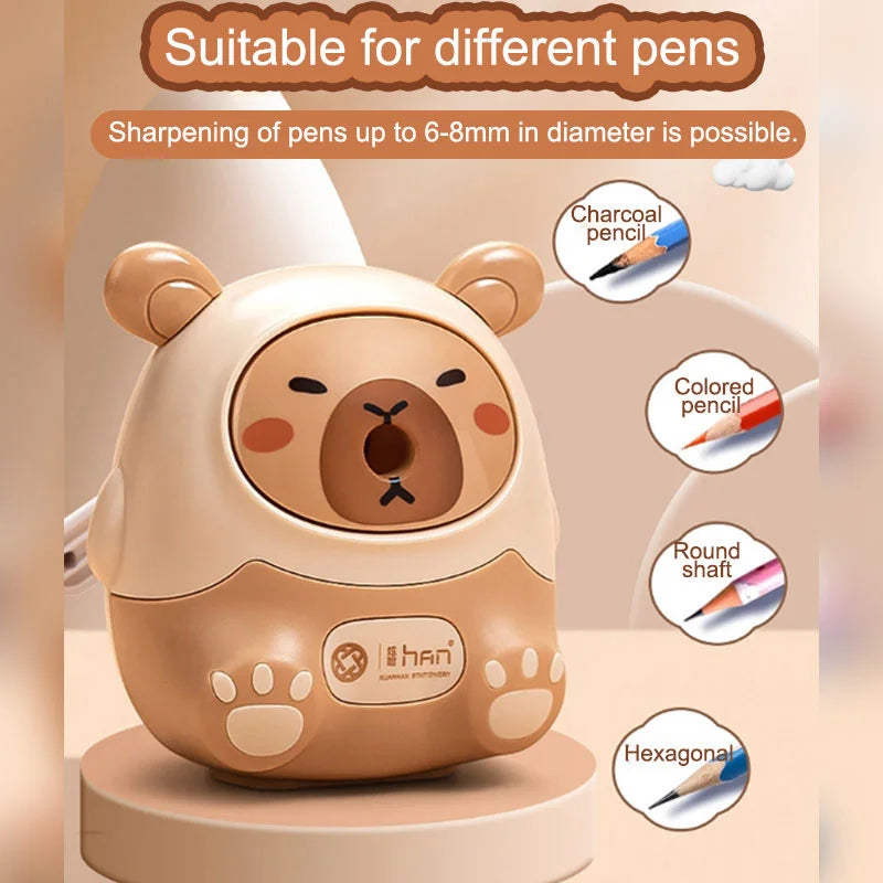 Pencil Sharpener  Creative Capybara Kawaii Stationery Office School Supplies Korean Stationery 80*80*100mm