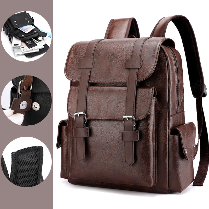 Mochila Masculina Para Laptop Em Couro PU !