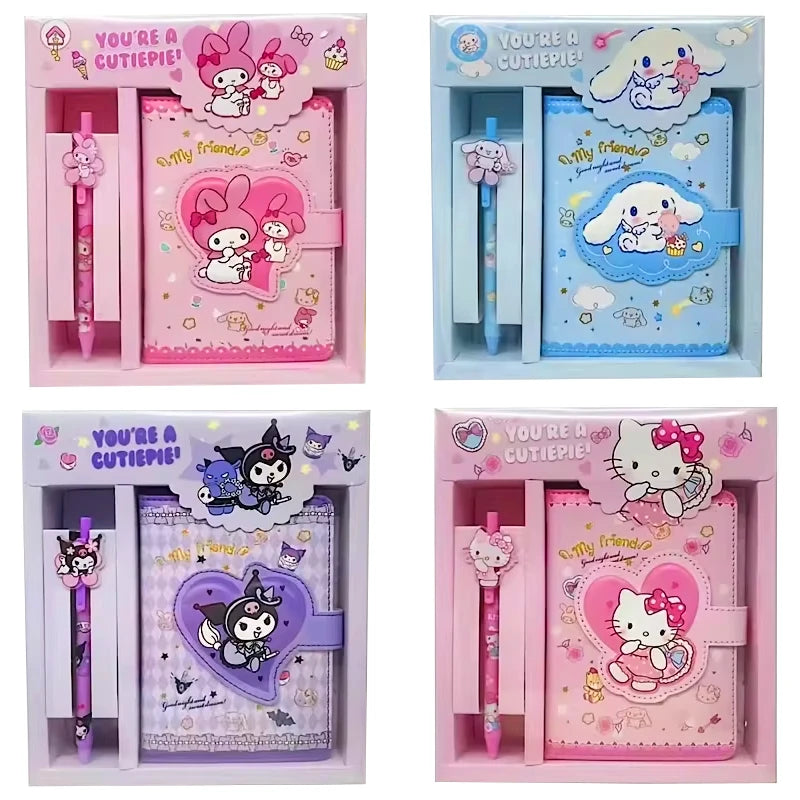 Agenda Infantil Super Graciosa com os personagens: Hello Kitty Kuromi Melody Cinnamoroll