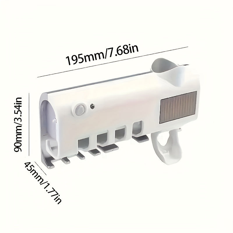 Suporte para higienizador de escova de dentes UV inteligente, com dispositivo de espremer pasta de dente